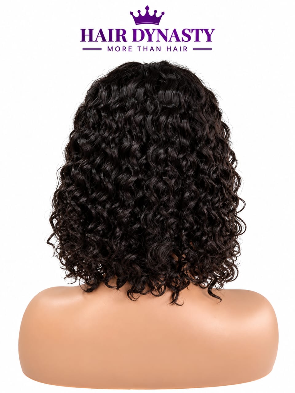 Curly Bob — Natural Black (#1B) Brazilian human hair wig — view 4