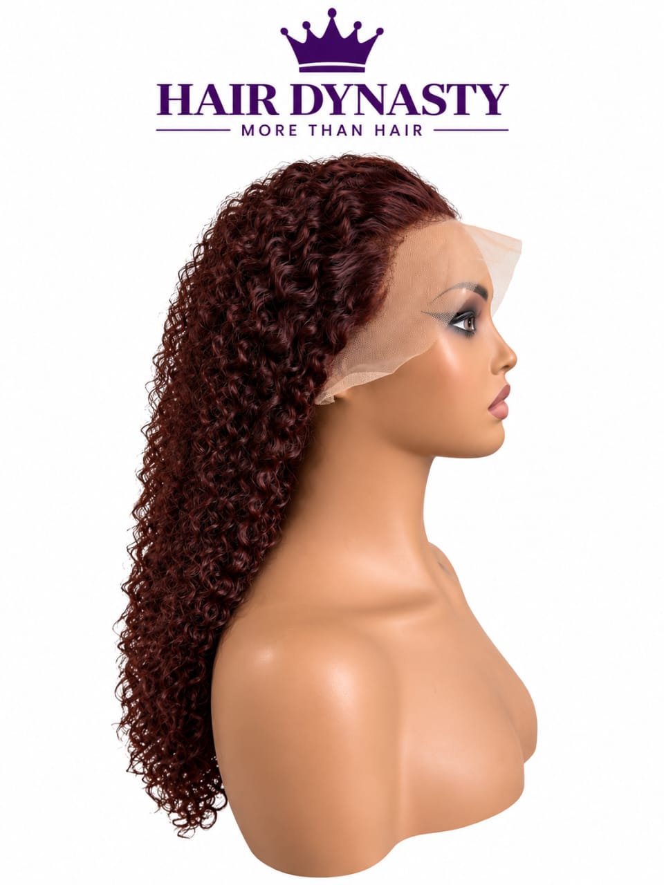 Curly — Burgundy (#99J) Brazilian human hair wig — view 2