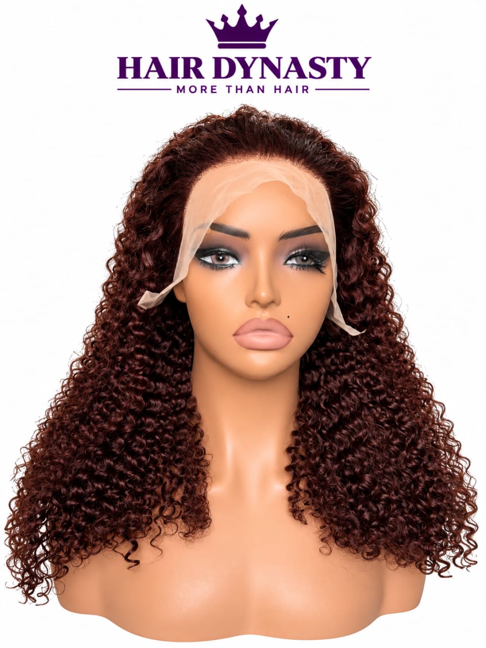Curly — Burgundy (#99J) Brazilian human hair wig — view 1