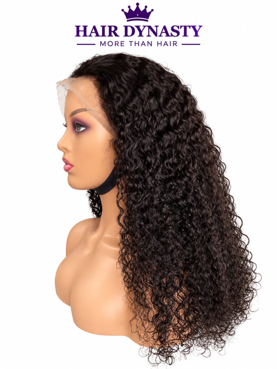 Curly — Natural Black (#1B) Brazilian human hair wig — view 2