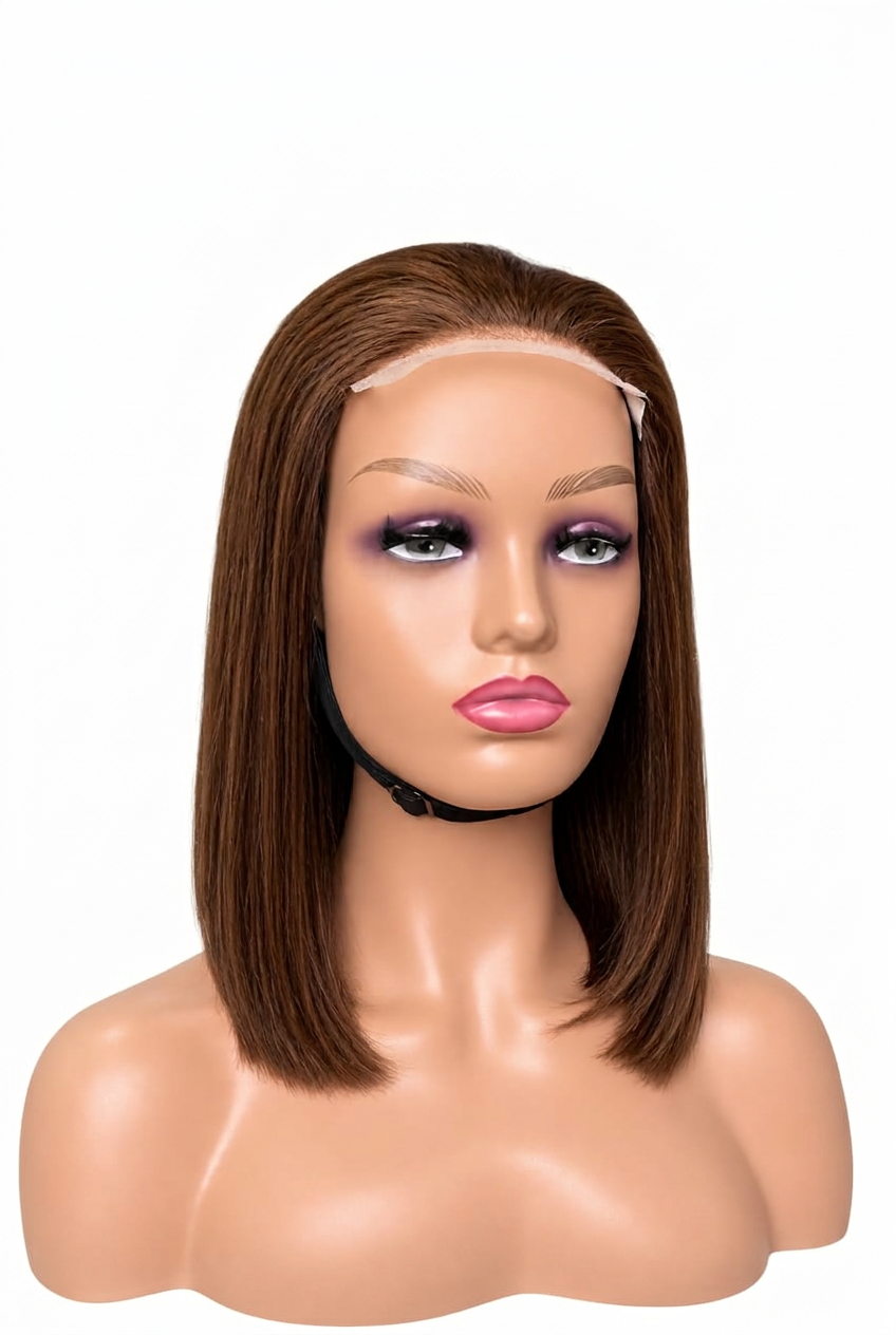 Straight Bob — Brown (#4) Brazilian human hair wig — view 2