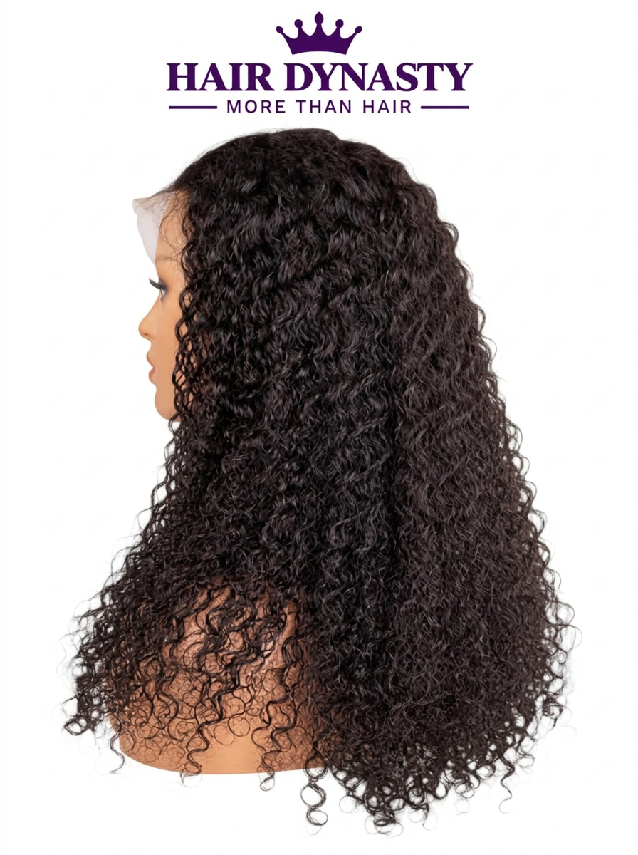 Curly — Natural Black (#1B) Brazilian human hair wig — view 3