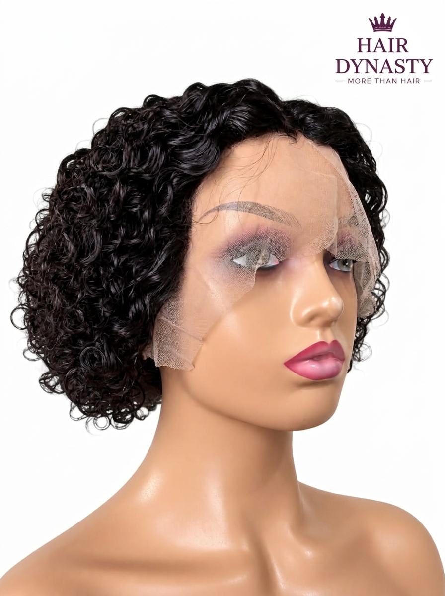 Pixie Curl — Natural Black (#1B) Brazilian human hair wig — view 2