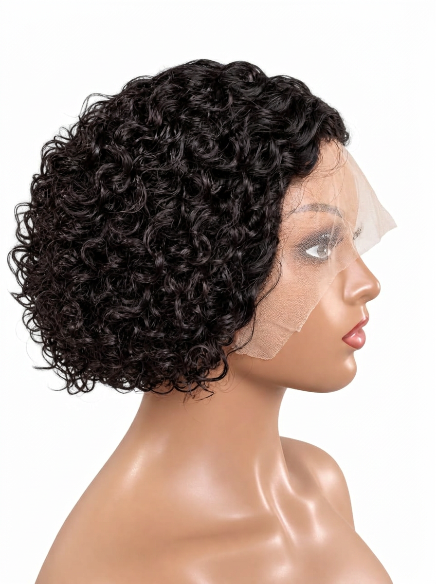 Pixie Curl — Natural Black (#1B) Brazilian human hair wig — view 3