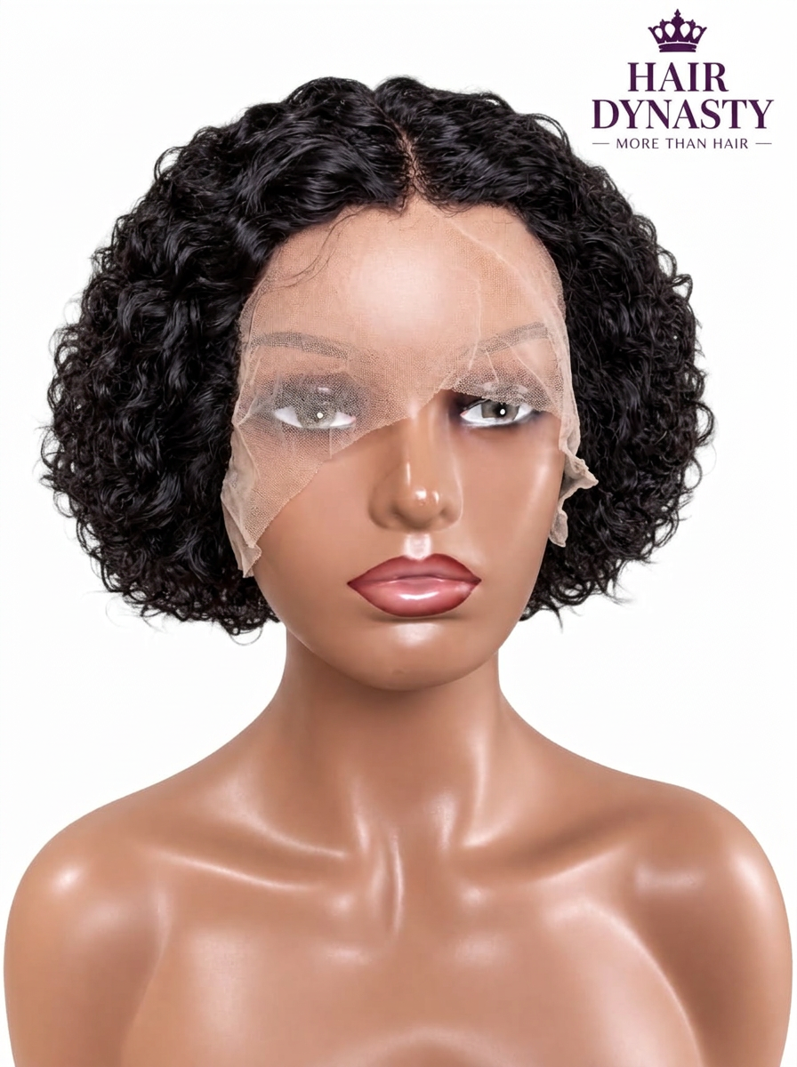 Pixie Curl — Natural Black (#1B) Brazilian human hair wig — view 1